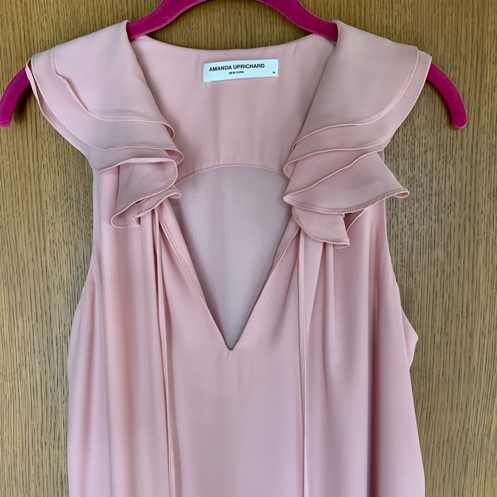 Amanda Uprichard Pink Ruffle Mini Dress